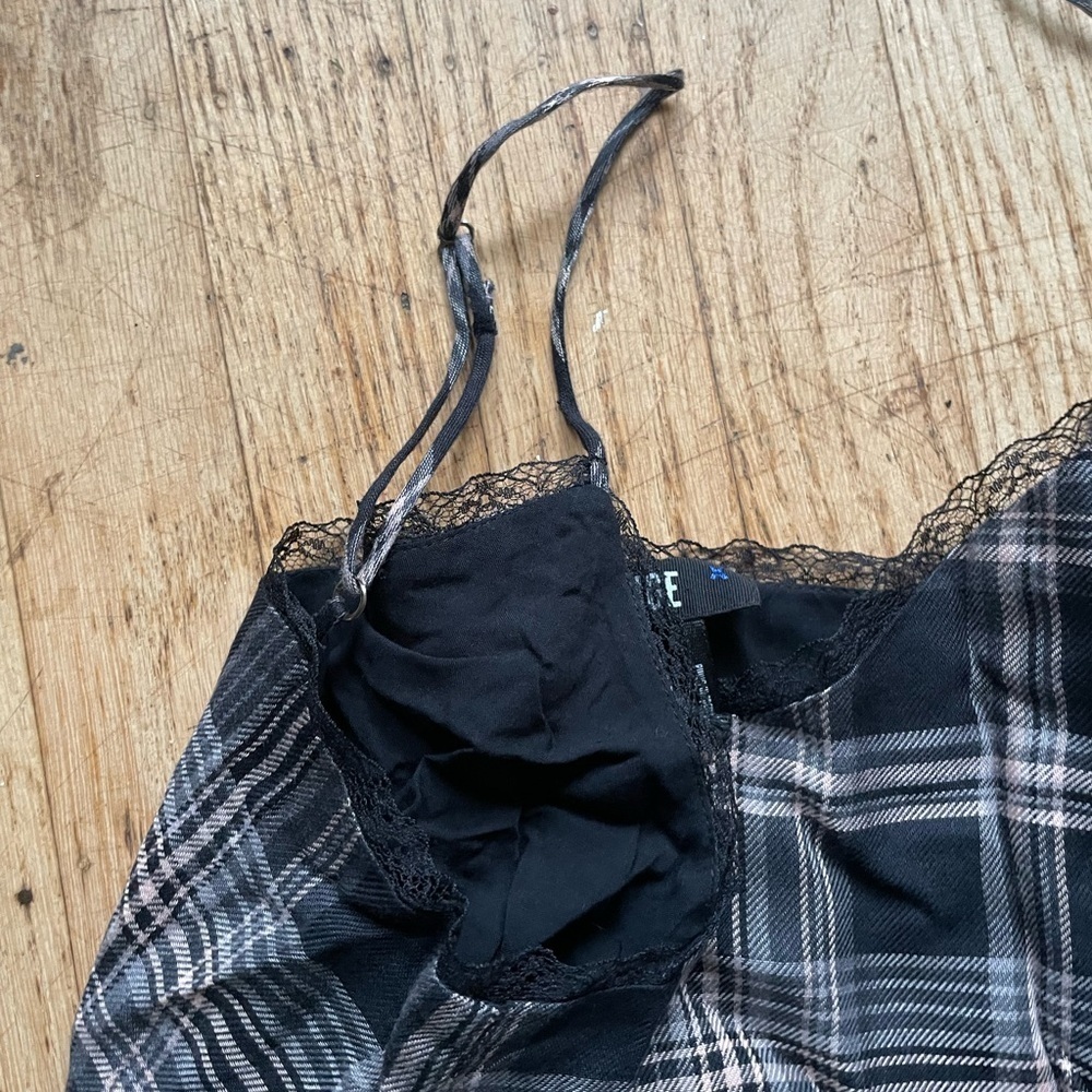 PAIGE spaghetti strap plaid and lace dress - Picture 4 of 9